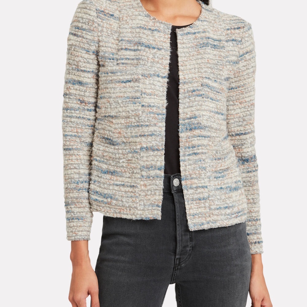 IRO Blue and Cream Textured Blazer